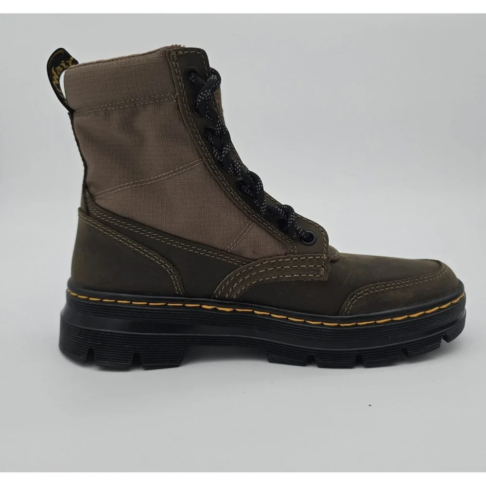 Dr. Martens Combs Jungle Zip Boots Ladies Size 7 Tactical Dark Khaki Lace-Up NEW - Picture 7 of 16